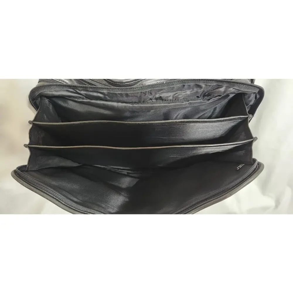 VTG TUMI Vintage Alpha Black Leather Laptop Bag Briefcase‎
